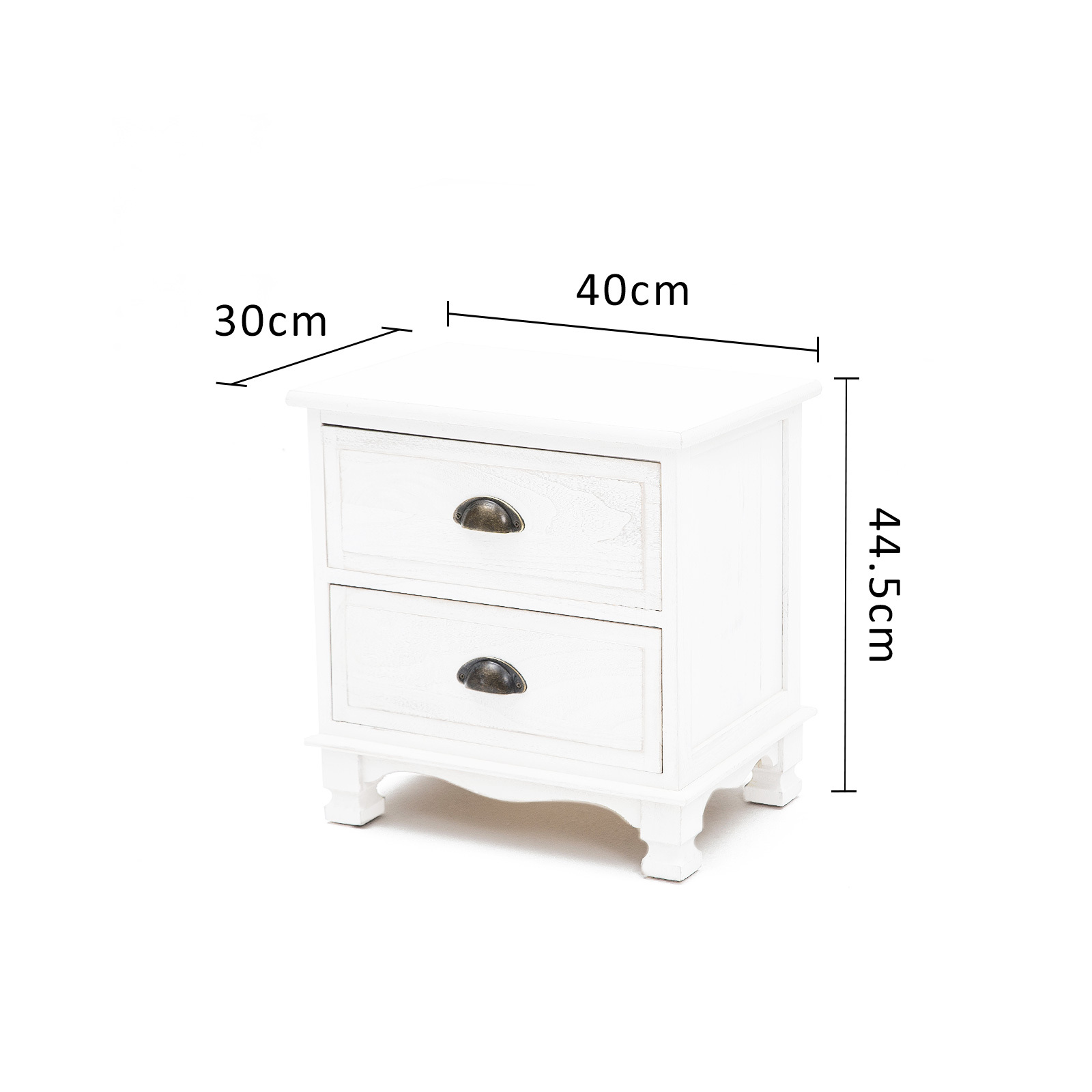 LaBella Bedside Table Drawer Vintage Side Table Storage Bedroom
