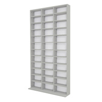 Adjustable Shelves CD DVD Bookcase Storage Shelf - GREY