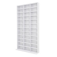Adjustable Shelves CD DVD Bookcase Storage Shelf - WHITE