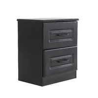 Bedside Tables 2 Drawer KEVA - BLACK