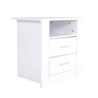 Bedside Tables 2 Drawer 1 Shelf ZURI - WHITE