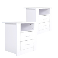 2X Bedside Tables 2 Drawer 1 Shelf ZURI - WHITE