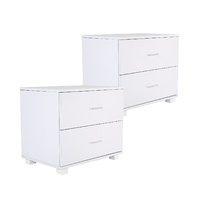2X Bedside Tables 2 Drawer With Legs ETTA - WHITE